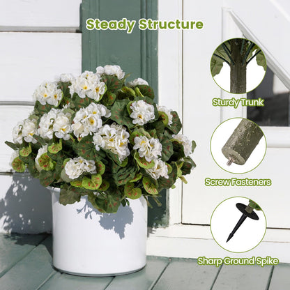 GOFLAME 2 Pack Artificial Begonia Topiary Ball Trees