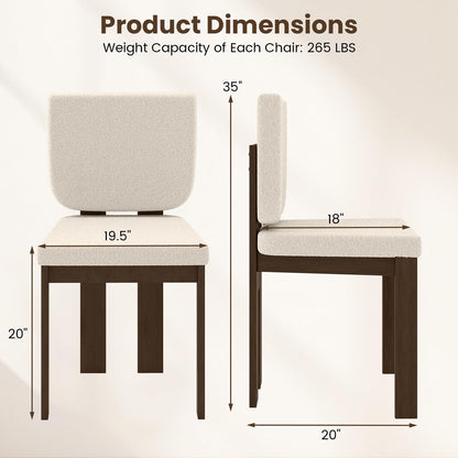 Goflame Soft Sherpa Upholstered Kitchen Dining Room Chairs（2/4）