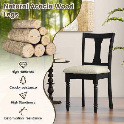 Goflame Wood Dining Chairs Set Farmhouse Dining Room Chair with Cushion Seat, Armless Wooden Dining Side Chairs