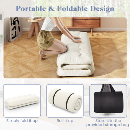 Goflame Japanese Floor Mattress, 4 Inch Futon Mattress with Washable Cover & Storage Bag
