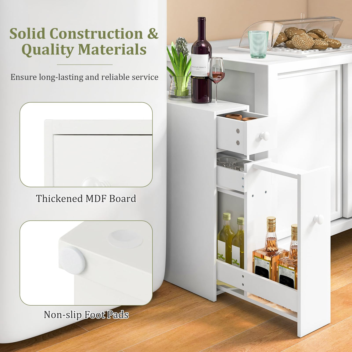 Goflame Small Bathroom Storage Cabinet