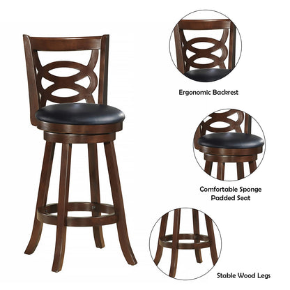 Goflame Bar Stools, Counter Height Dining Chair, Fabric Upholstered 360 Degree Swivel
