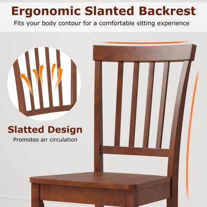 Goflame Set of 4/ 2 Dining Room Side Chair w/High Slat Back, Wood Legs