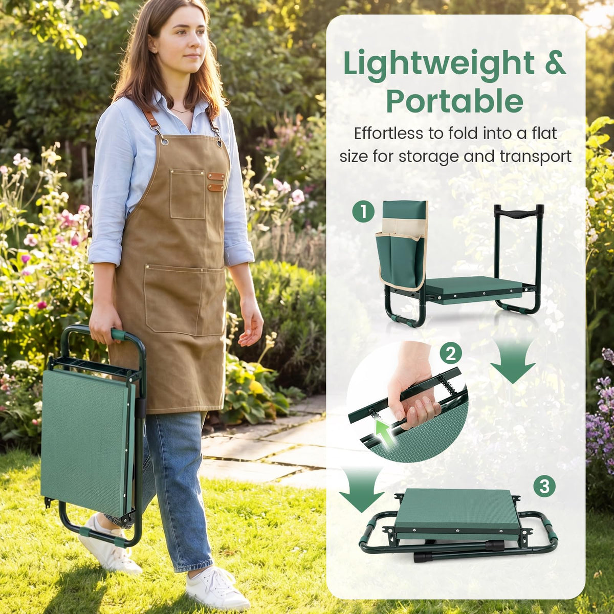 Goflame Garden Kneeler and Seat for Seniors Women Men