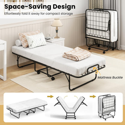 Goflame Folding Bed with Mattress for Adults