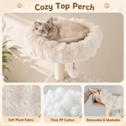 Multi-level Cat Tree with Top Perch & Cozy Condo