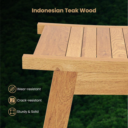 Goflame Teak Shower Bench with Shelf