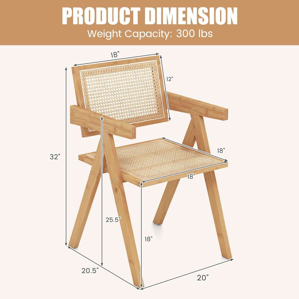 Goflame Rattan Accent Chair Set of 2