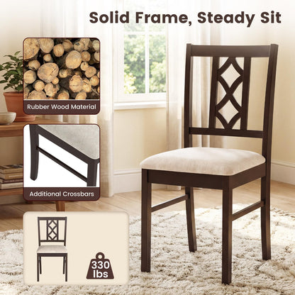 Goflame Dining Chairs Set of 2/4 Rubber Wood Dining Room Chairs