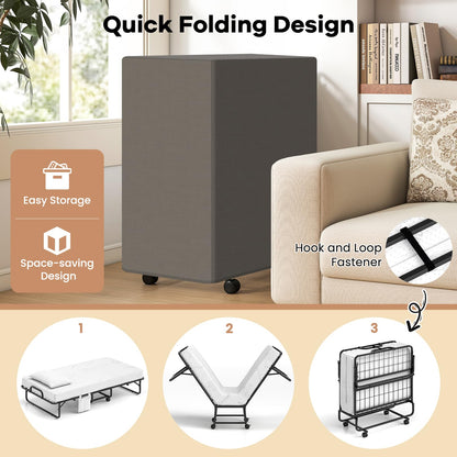 Goflame Twin Folding Bed with 5 Inch Mattress