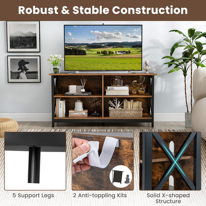 Goflame TV Stands for Living Room - 3-Tier Media Console Table with Storage Shelves