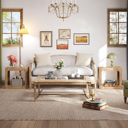 Goflame Narrow End Table 2-Tier Farmhouse Side Table with Open Storage Shelf