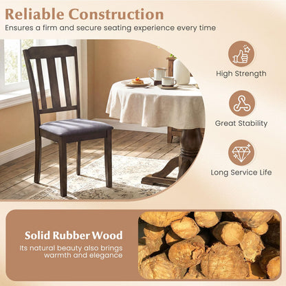 Goflame Rubber Wood Dining Room Chairs with Comfortable Backrest & Padded Seat