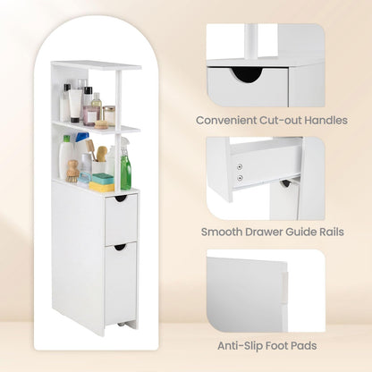 Goflame Slim Storage Cabinet Narrow Freestanding Bathroom Organizer