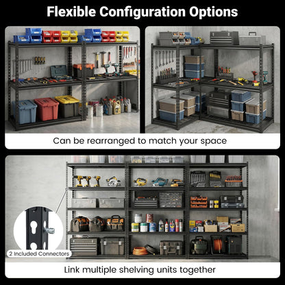 Goflame 5-Tier Metal Storage Shelves(1/2/3/4,36" L x 18" W x 72" H)