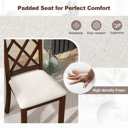 Goflame Wood Dining Chairs Set of 2, Farmhouse Kitchen Chair with Rubber Wood Legs, Max Load 400 Lbs