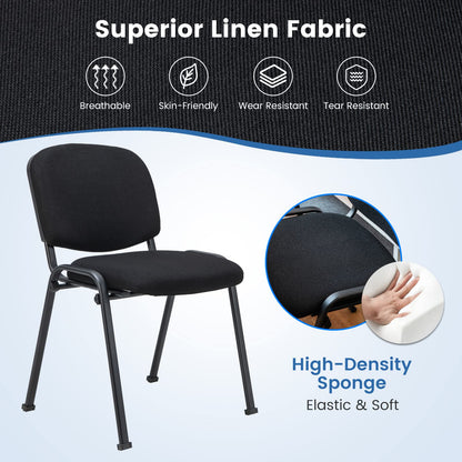 Goflame 10-Pack Conference Chair Set - Stackable Guest Chair with Metal Frame