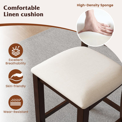 Goflame Farmhouse Counter Height Bar Stools with Footrest (2/4)