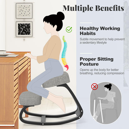 Goflame Ergonomic Kneeling Chair, Rocking Posture Chair with Padded Cushion