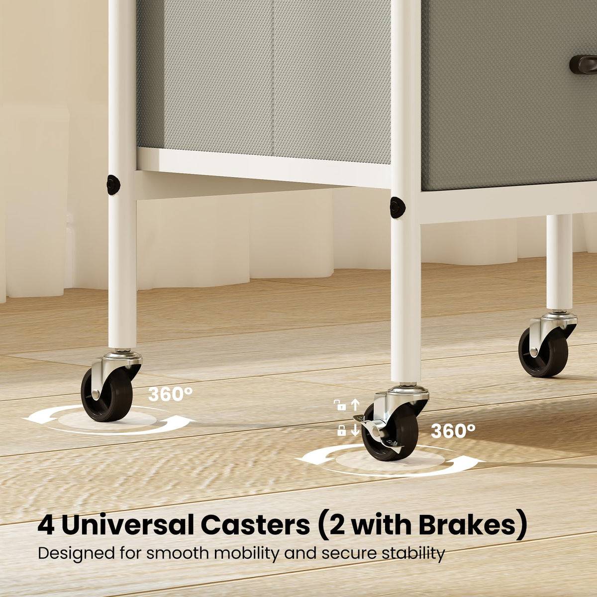 Goflame Utility Rolling Cart with Foldable Fabric Drawers