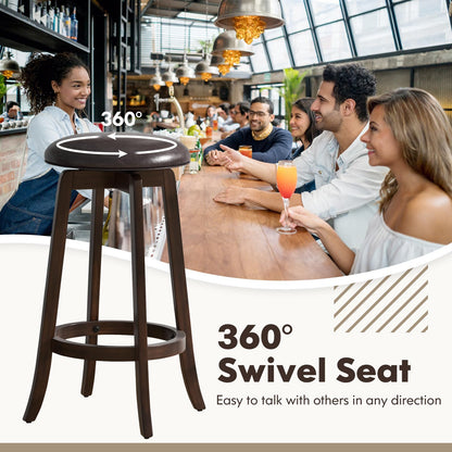 Goflame Bar Stools Set， 29"/ 24" Bar Height Bar Stools w/ 360° Swivel Round Seat & Footrest