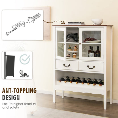 Goflame Buffet Wine Cabinet with Storage - Standing Sideboard