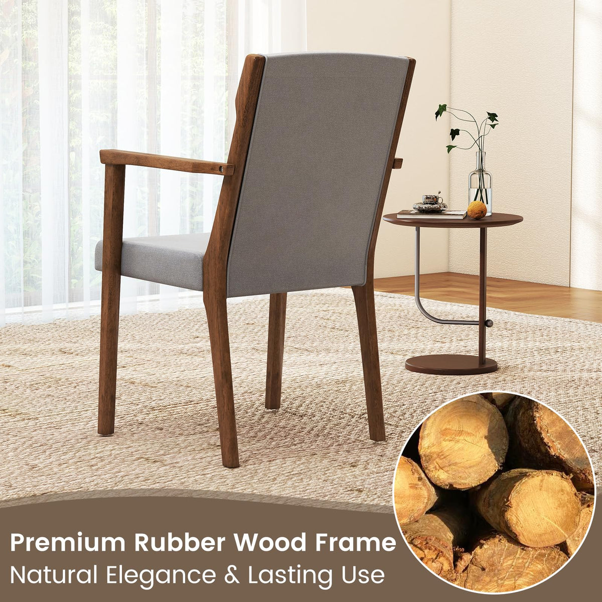 Goflame Mid Century Modern Dining Chairs Set of 2/4 Upholstered Accent Chair with High Back