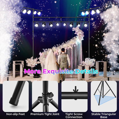 Goflame DJ Light Stand, 14FT Lighting Truss System with 32 Lights Hold 220LBS Capacity