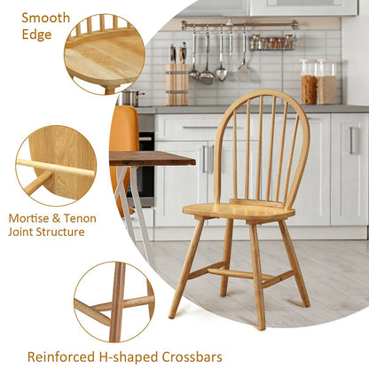 Goflame Wood Dining Chairs, French Country Armless Spindle Back Dining Chairs