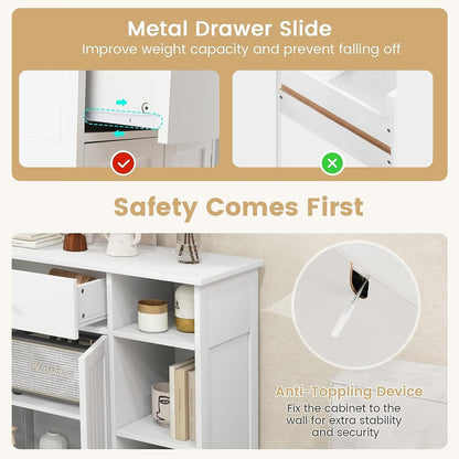 GOFLAME 29.5" x 12" x 31.5" Bathroom Cabinet with 1 Drawer