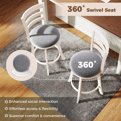 Goflame 25" Counter Height Stools Set of 2/4 with Fabric Upholstered Seat
