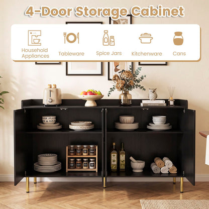 Goflame 55" Modern Buffet Cabinet with 4 Doors