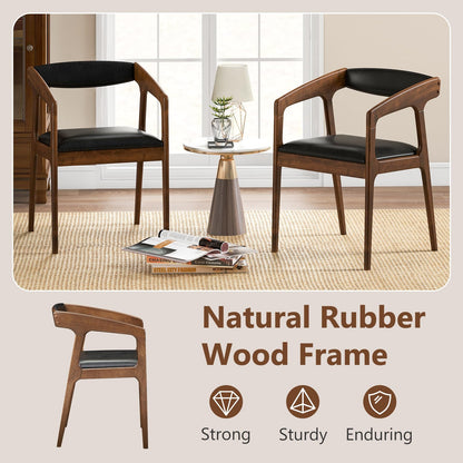 Goflame Modern Accent Chair - PU Leather Upholstered Armchairs w/Cozy Backrest & Padded Seat Cushion