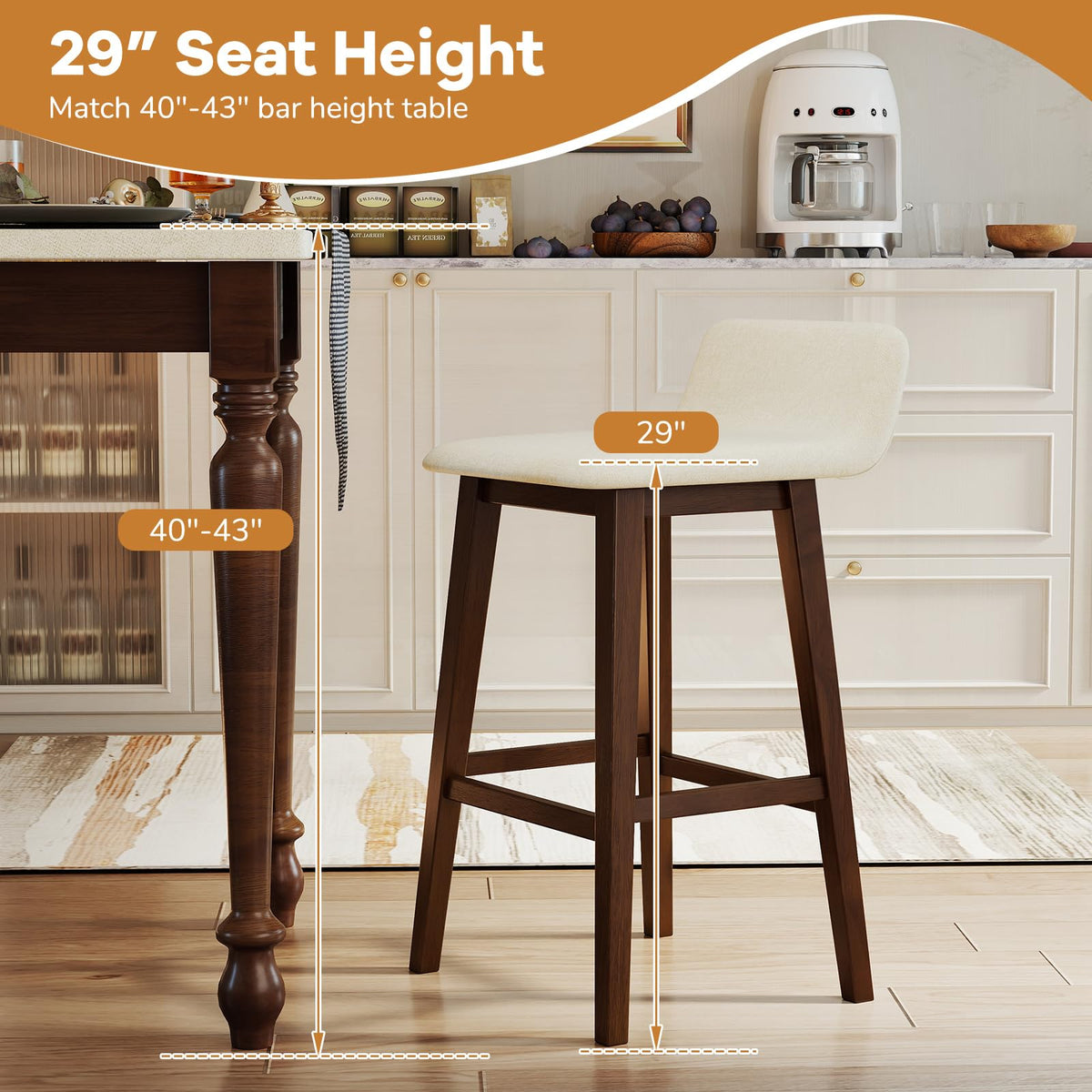 Goflame 29" Bar Stools Set of 2/4