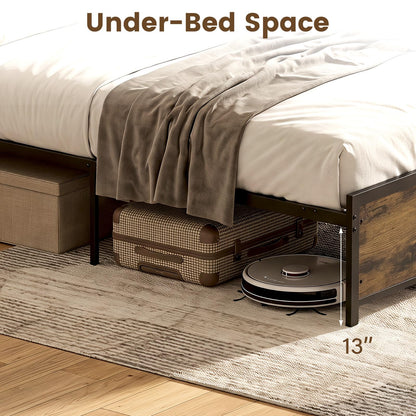 Goflame King Size Bed Frame with Storage Headboard