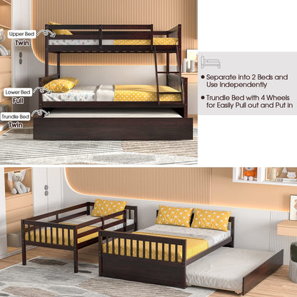 Twin Over Full Bunk Bed with Trundle - Goflame