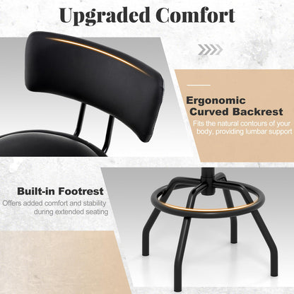 Goflame Swivel Bar Stools Set of 1/2/3/4, 24.5"-29" Height Adjustable Counter Height Chairs w/Back