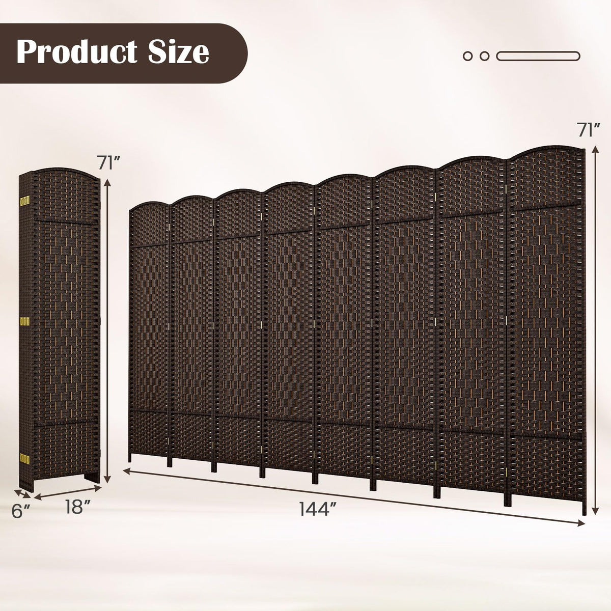 GOFLAME 8 Panel Room Divider for Room Separation