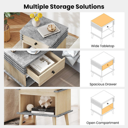 Goflame Modern Nightstand Set of 1/2