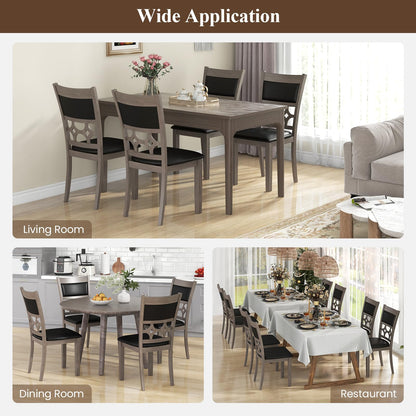 Goflame Wooden Dining Chairs, Farmhouse Armless Kitchen Chairs w/Padded Backrest & Seat