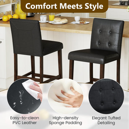 Goflame Bar Stools Set of 2/4 with Button Tufted Back