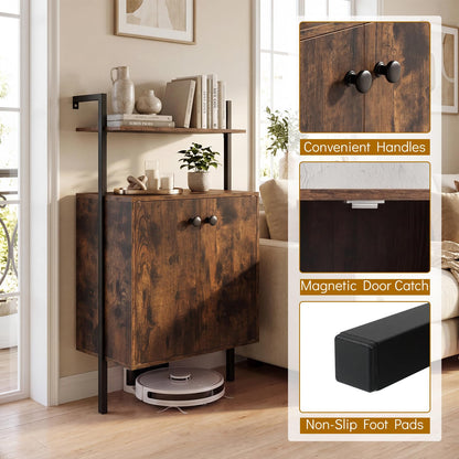 Goflame 38" Tall Bookshelf with Storage Cabinet (1/2)