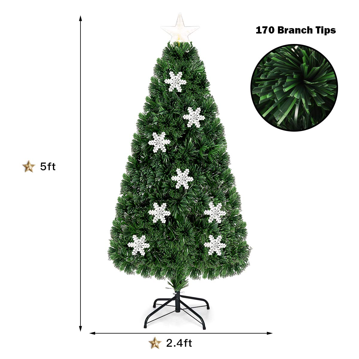 Goflame Pre-Lit Fiber Optic Artificial Christmas Tree - GoflameUS