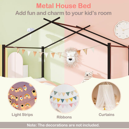 Goflame Full Size House Bed with 2 Storage Drawers