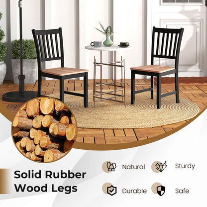 Goflame Wooden Dining Chairs Set of 4, Farmhouse Kitchen Chair with Rubber Wood Legs