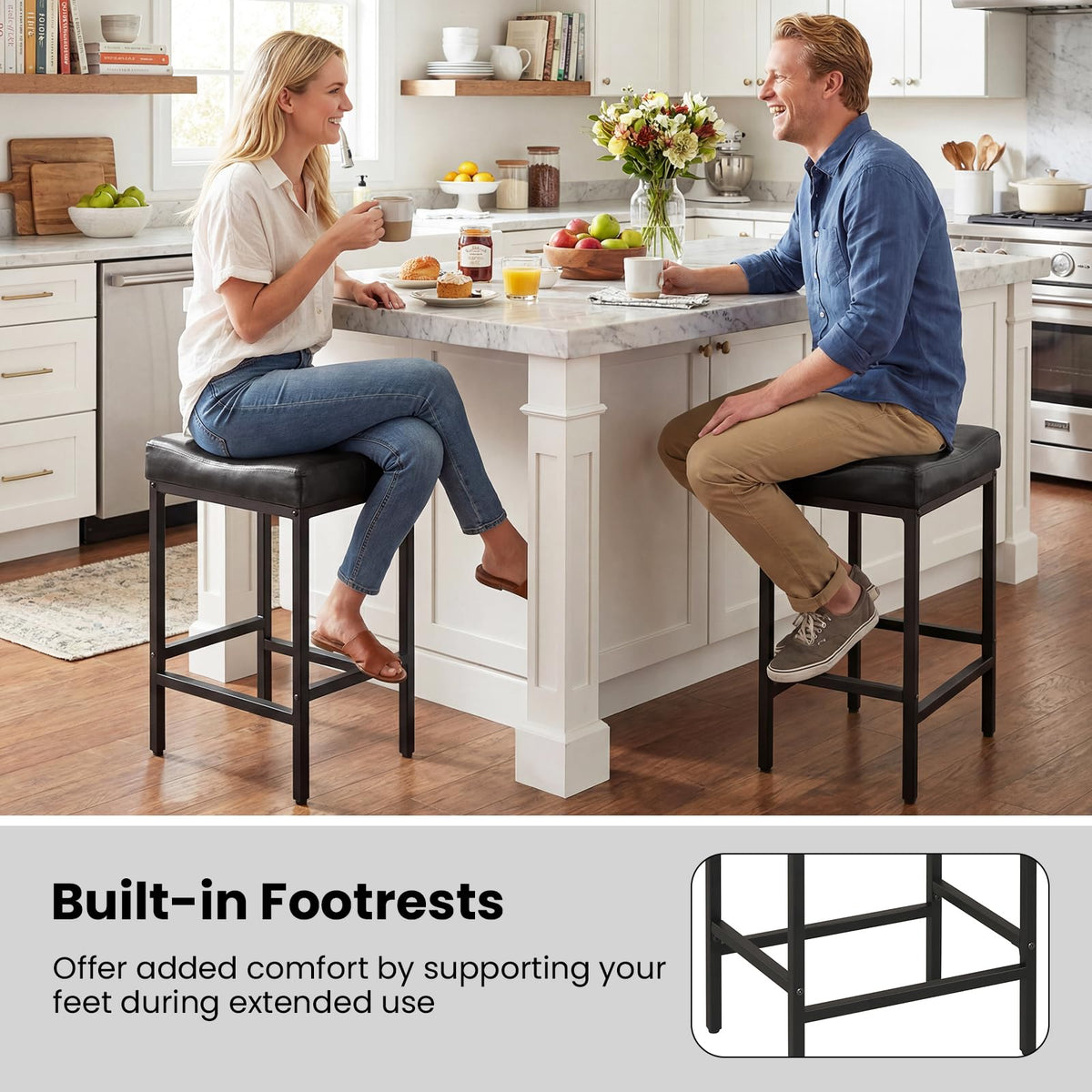 Goflame 25 Inch Counter Height Bar Chairs for Kitchen Island