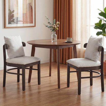 Goflame Wood Dining Chairs Set of 2/4 w/Removable Pillow