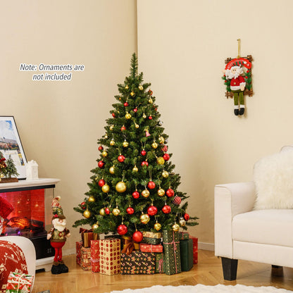 Goflame Pre-Lit Artificial Christmas Tree with 7 Lighting Modes & Folding Metal Stand