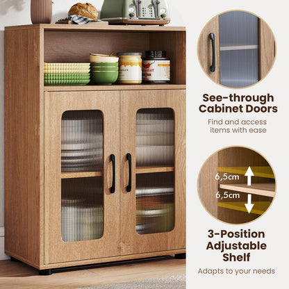 Goflame Bathroom Storage Cabinet with 2 Doors & 3-Level Adjustable Shelf