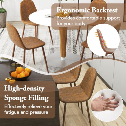 Goflame Upholstered Dining Chairs Set of 4 PU Leather Kitchen Side Chairs w/Padded Seats